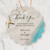 Tropisch zee en zeester strand Dank je bruiloft Bedankjes Labels (Voorkant)