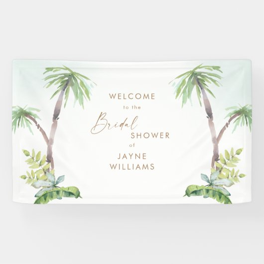 Tropisch Zee Glass Vrijgezellenfeest Banner (Horizontaal)