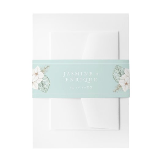 Tropisch Zee Glazen Blauw Huwelijk Uitnodigingen Wikkel (Voorkant Voorbeeld)