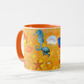 Tropisch Zee Koralen oceaan zeewater Oranje Mok (Voorkant links)