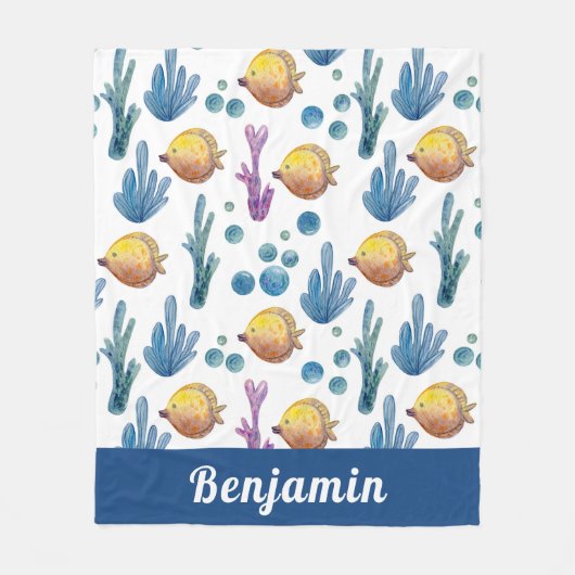 Tropisch Zee oceaanpatroon Fleece Deken (Voorkant)
