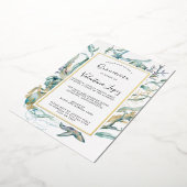 Tropisch Zee onderwater Botanische Quinceanera Folie Uitnodiging (Gedraaid)