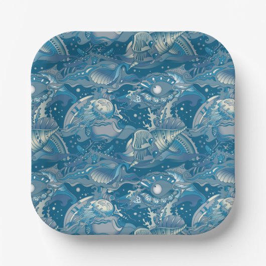 Tropisch Zee Papieren Bordje (Voorkant)