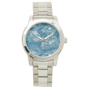 Tropisch Zee Patroon Horloge