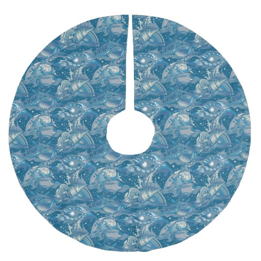 Tropisch Zee Patroon Kerstboom Rok (Voorkant)