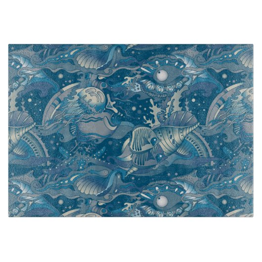 Tropisch Zee Patroon Snijplank (Voorkant)