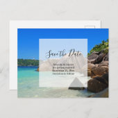 Tropisch Zee Rocky Coast Weddenschap Save the Date Uitnodiging Briefkaart (Voorkant / Achterkant)