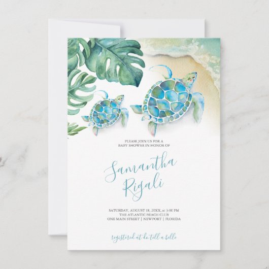 Tropisch Zee Scheerpenkoppen Baby shower (Voorkant)