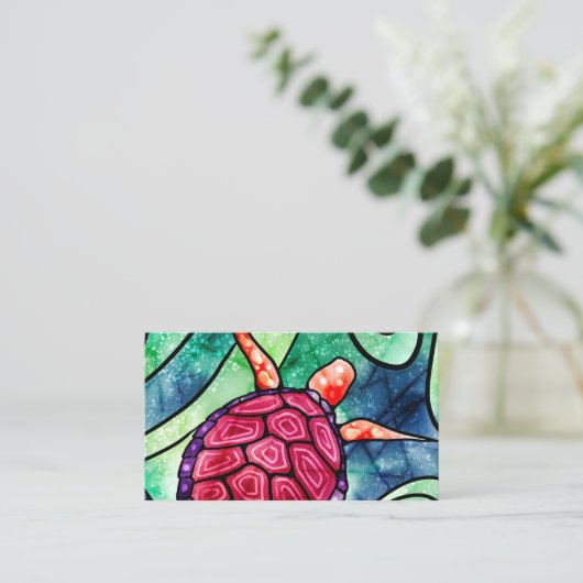 Tropisch Zee schilder Nautisch Visitekaartje (Staand voorkant)