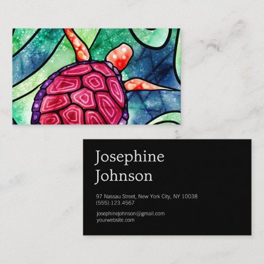 Tropisch Zee schilder Nautisch Visitekaartje (Voorkant / Achterkant)