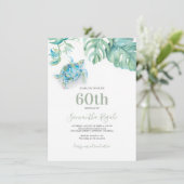 Tropisch Zee schildpad 60e verjaardag uitnodiging (Staand voorkant)