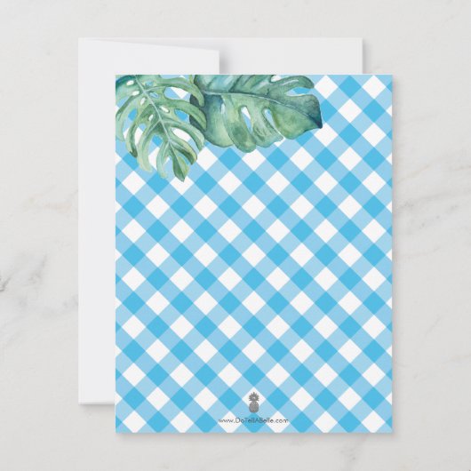 Tropisch Zee schildpad Baby shower Dank u (Achterkant)