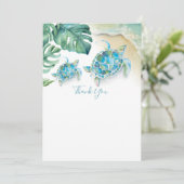 Tropisch Zee schildpad Baby shower Dank u Kaart (Staand voorkant)