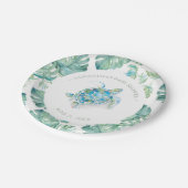 Tropisch Zee Schildpad Baby shower gepersonaliseer Papieren Bordje (Gekanteld)