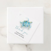 Tropisch Zee Schildpad Baby shower Gift Labels (In situ)