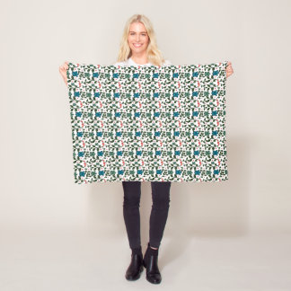 Tropisch Zee Schildpad Bloemmotief | Kust Oceaan Fleece Deken