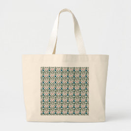 Tropisch Zee Schildpad Bloemmotief | Kust Oceaan Grote Tote Bag