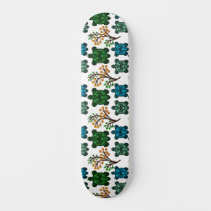 Tropisch Zee Schildpad Bloemmotief   Kust Oceaan Persoonlijk Skateboard