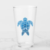 Tropisch Zee schildpad design in Blue Glas (Voorkant)