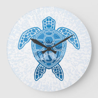 Tropisch Zee schildpad design in Blue Grote Klok