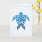 Tropisch Zee schildpad design in Blue Kaart (Gele Bloem)