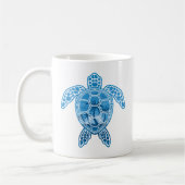 Tropisch Zee schildpad design in Blue Koffiemok (Links)