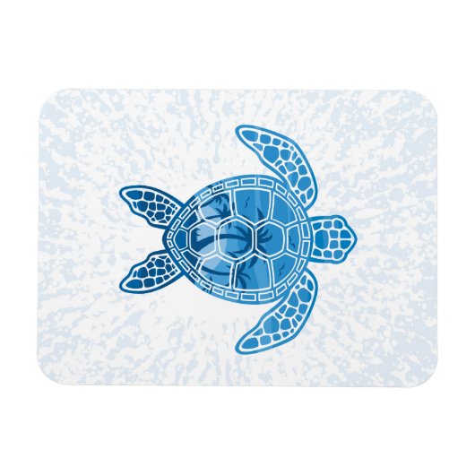 Tropisch Zee schildpad design in Blue Magneet (Horizontaal)