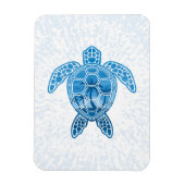 Tropisch Zee schildpad design in Blue Magneet (Verticaal)