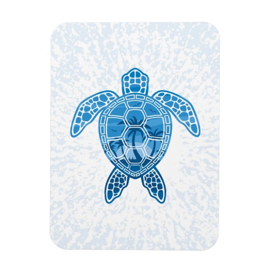 Tropisch Zee schildpad design in Blue Magneet (Verticaal)