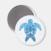Tropisch Zee schildpad design in Blue Magneet (Voorkant / Achterkant)
