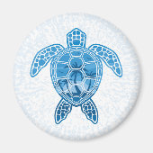 Tropisch Zee schildpad design in Blue Magneet (Voorkant)