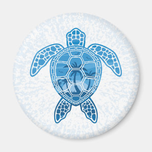 Tropisch Zee schildpad design in Blue Magneet