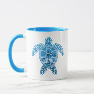 Tropisch Zee schildpad design in Blue Mok