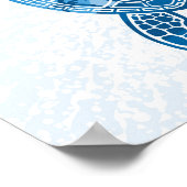 Tropisch Zee schildpad design in Blue Poster (Hoek)