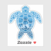 Tropisch Zee schildpad design in Blue Sticker (Vel)