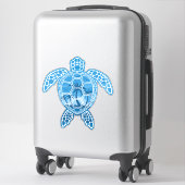 Tropisch Zee schildpad design in Blue Sticker (Koffer)