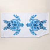 Tropisch Zee schildpad design in Blue Strandlaken (Voorkant)