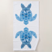 Tropisch Zee schildpad design in Blue Strandlaken (Voorkant)