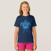 Tropisch Zee schildpad design in Blue T-shirt (Voorkant volledig)
