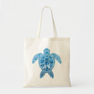Tropisch Zee schildpad design in Blue Tote Bag