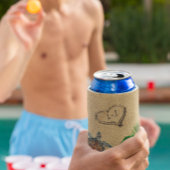 Tropisch Zee Schildpad en Palmen Zand Hart Blikjeskoeler