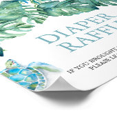 Tropisch Zee Schildpad Luier Raffle Baby shower te Poster (Hoek)