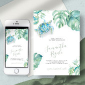 Tropisch Zee Schildpad Monstera verlaat Baby showe Kaart