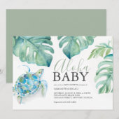 Tropisch Zee Schildpad Monstera verlaat Baby showe Kaart (Voorkant / Achterkant)