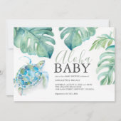 Tropisch Zee Schildpad Monstera verlaat Baby showe Kaart (Voorkant)