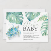 Tropisch Zee Schildpad Monstera verlaat Baby showe Kaart (Voorkant)