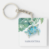 Tropisch Zee schildpad op maat Sleutelhanger (Voorkant)