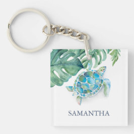 Tropisch Zee schildpad op maat Sleutelhanger