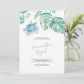 Tropisch Zee Schildpad Verjaardag Uitnodigingen (Staand voorkant)