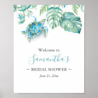 Tropisch Zee Schildpad Vrijgezellenfeest Sign